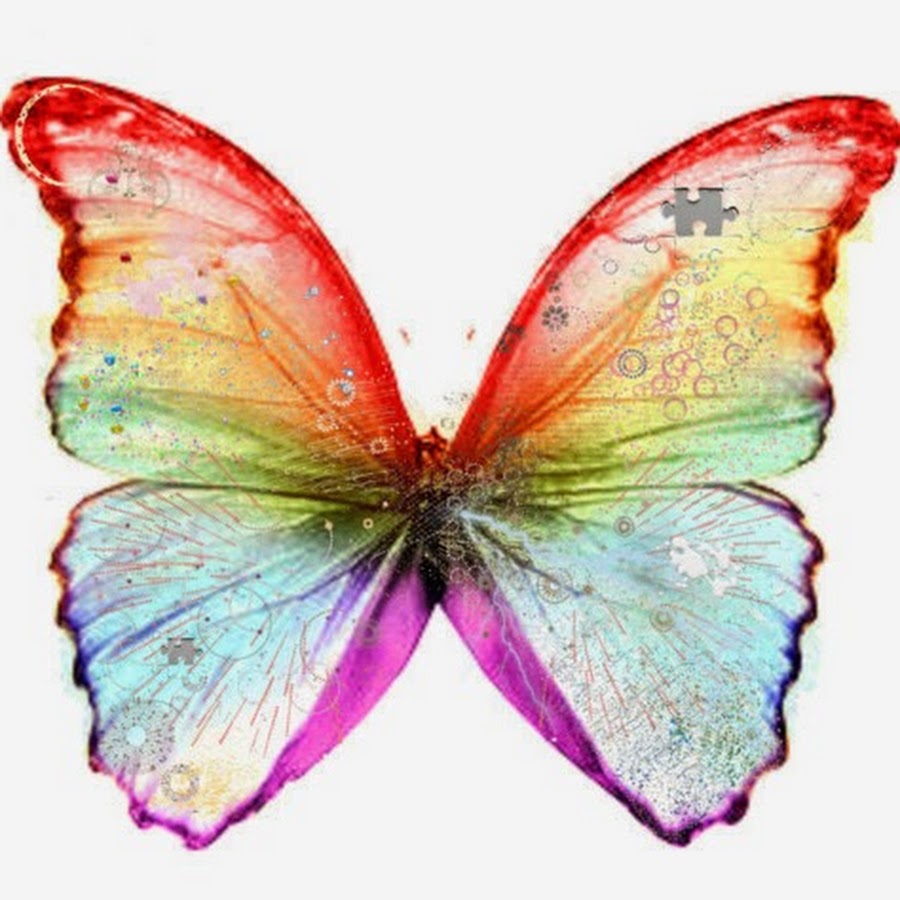 Радужная бабочка рисунок