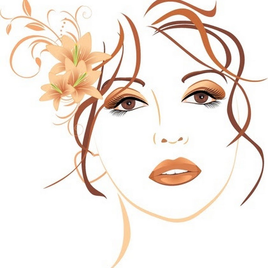 Контур женского лица из цветов