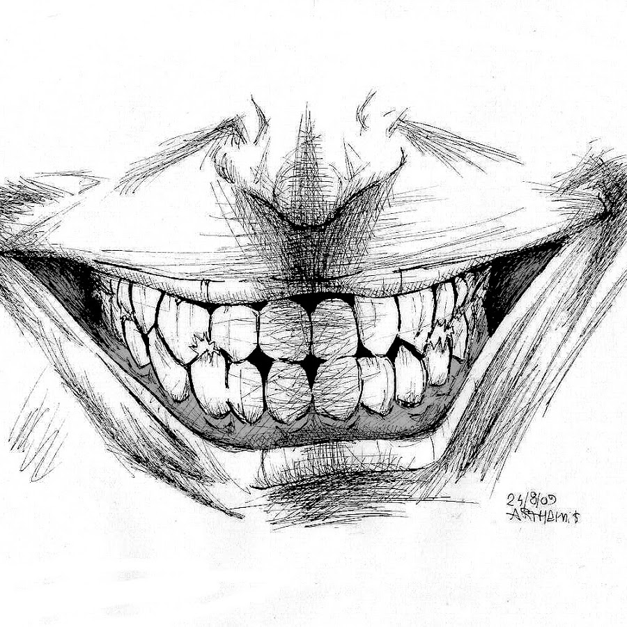 Как нарисовать страшный рот