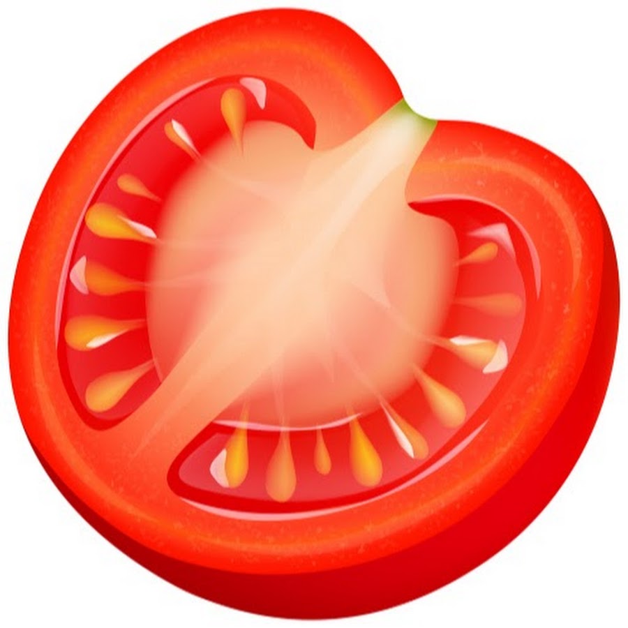 Долька помидора на прозрачном фоне
