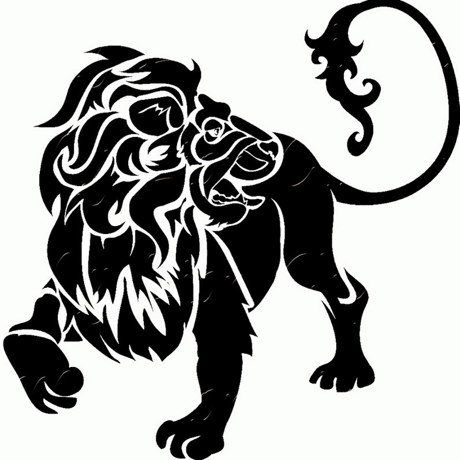 Знак зодиака Лев черно белый