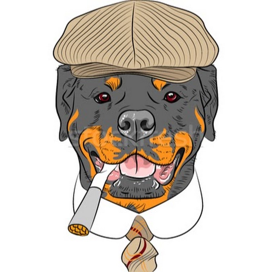 Собака с сигарой вектор