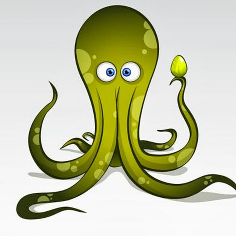 Зеленый осьминог рисунок