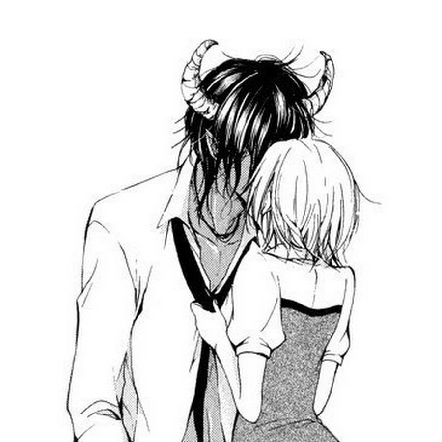 Аниме картинки черно белые пары