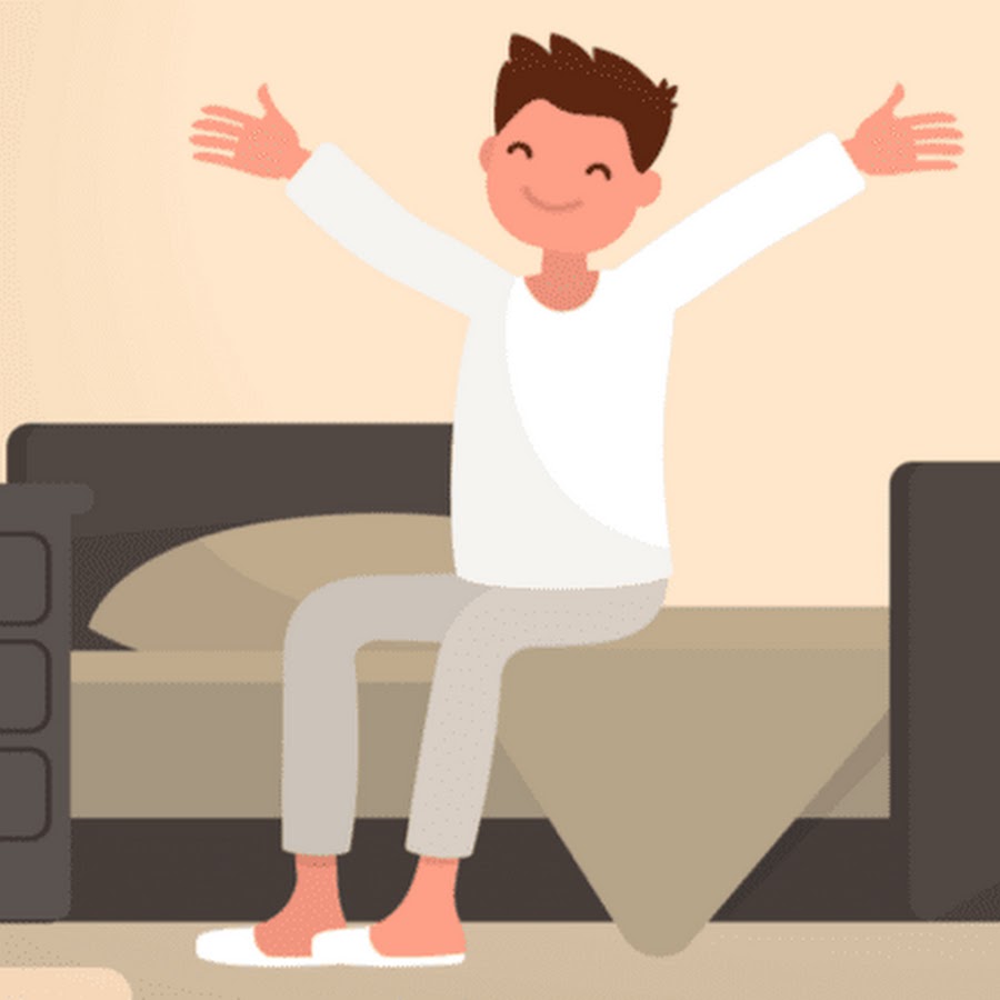 Tom gets up early. Человек просыпается недовольный. Просыпается с будильником. Tom gets up early. Terible bed.