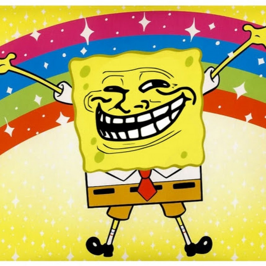 Губка боб рисунок с радугой