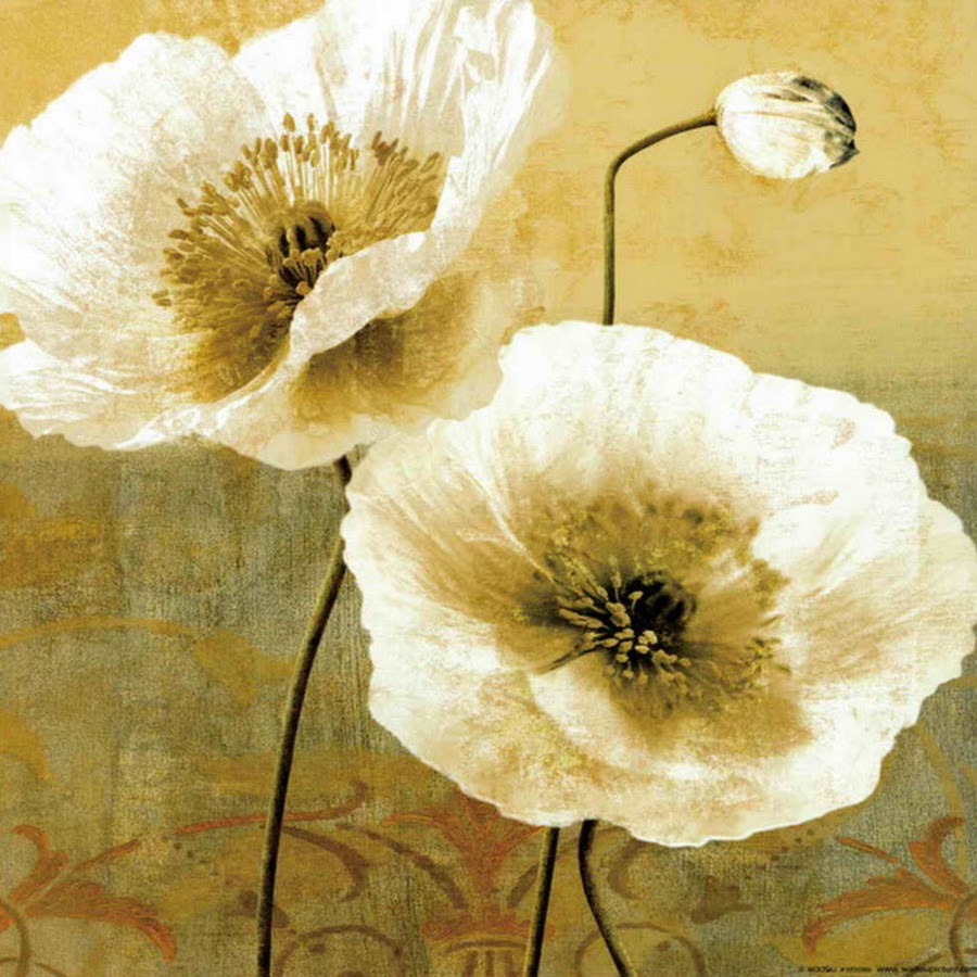 Интерьерная живопись цветы с поталью