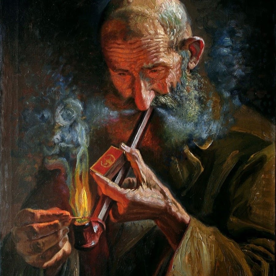 Курящий мужчина арт