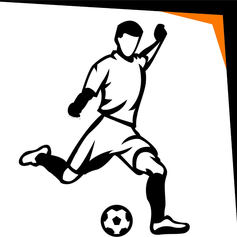 Футболист пинает мяч рисунок