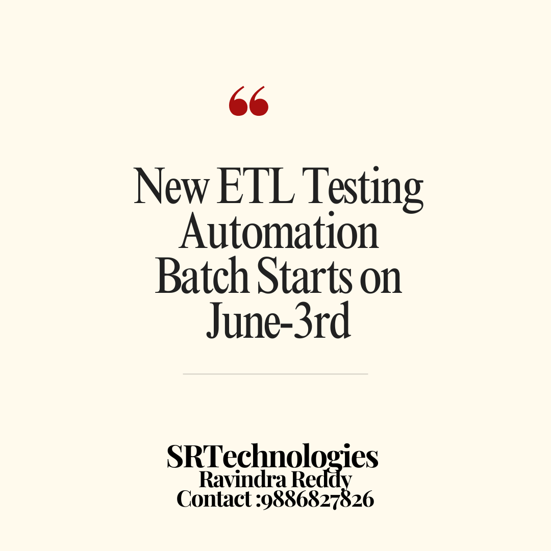 Post from SRTechnologies Ravindra Reddy