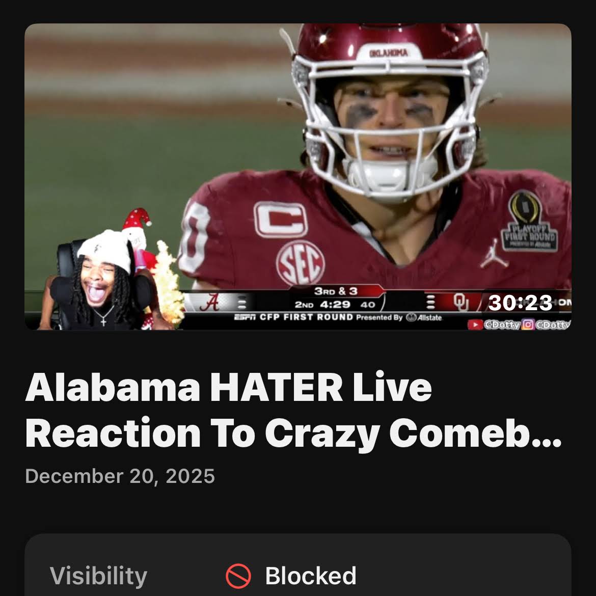 Post from CDotty
