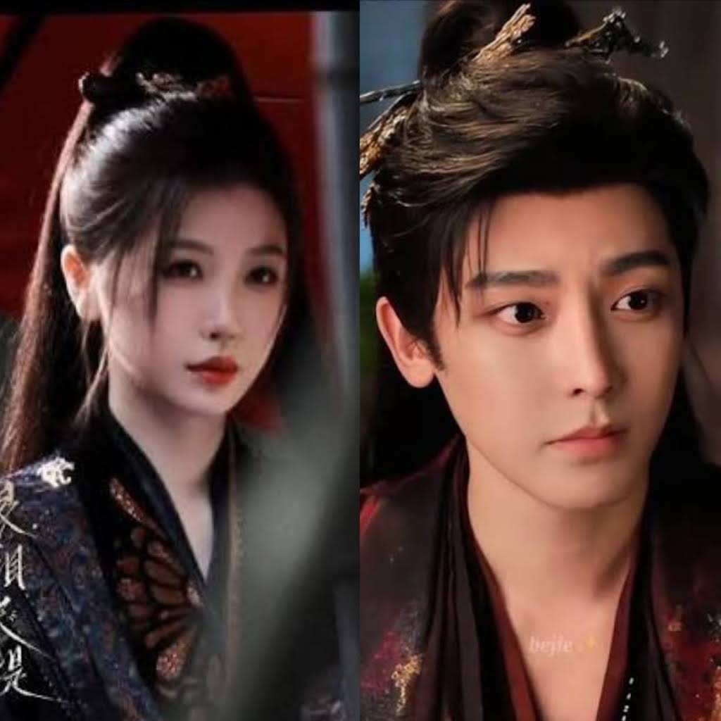 Yu Shuxin and Hou Minghao cast announcement poster for Chinese xianxia drama Chang Sheng Gu