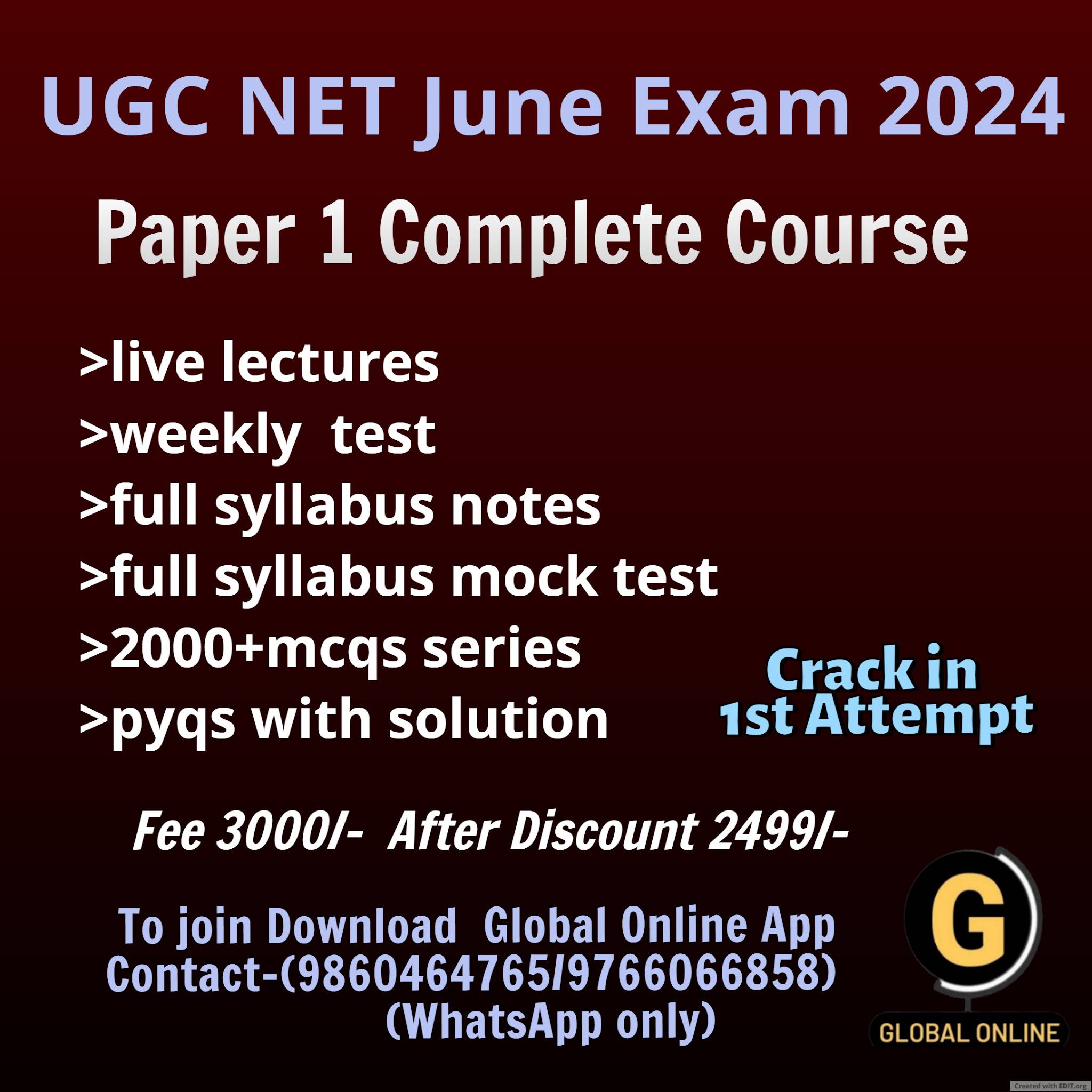 Post from Global Online UGC NET & SET Exam Preparation