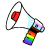 :pride-megaphone-rainbow-handle: