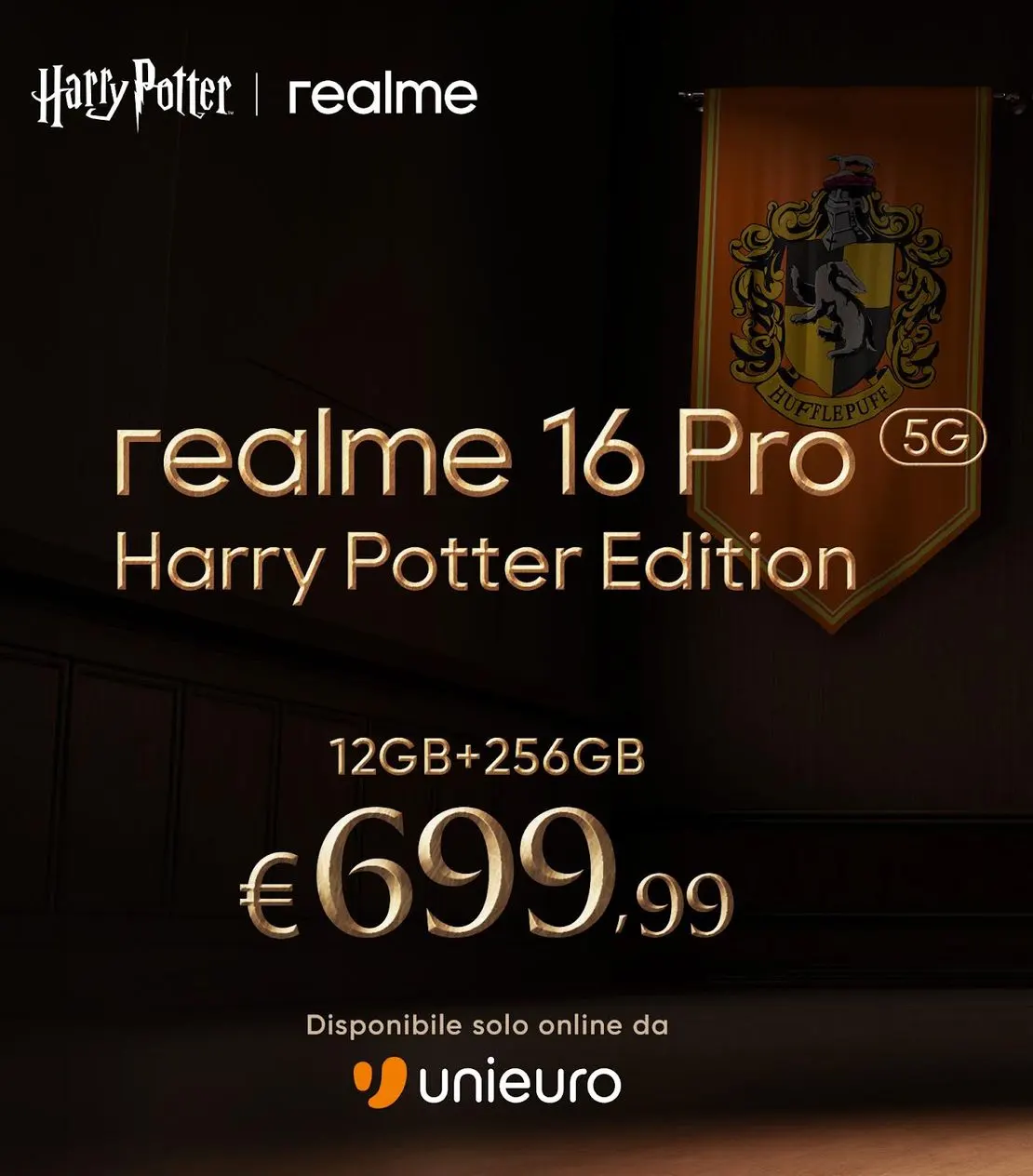realme 16 Pro 5G Harry Potter Edition è disponibile: gli stemmi di Hogwarts cambiano colore alla luce