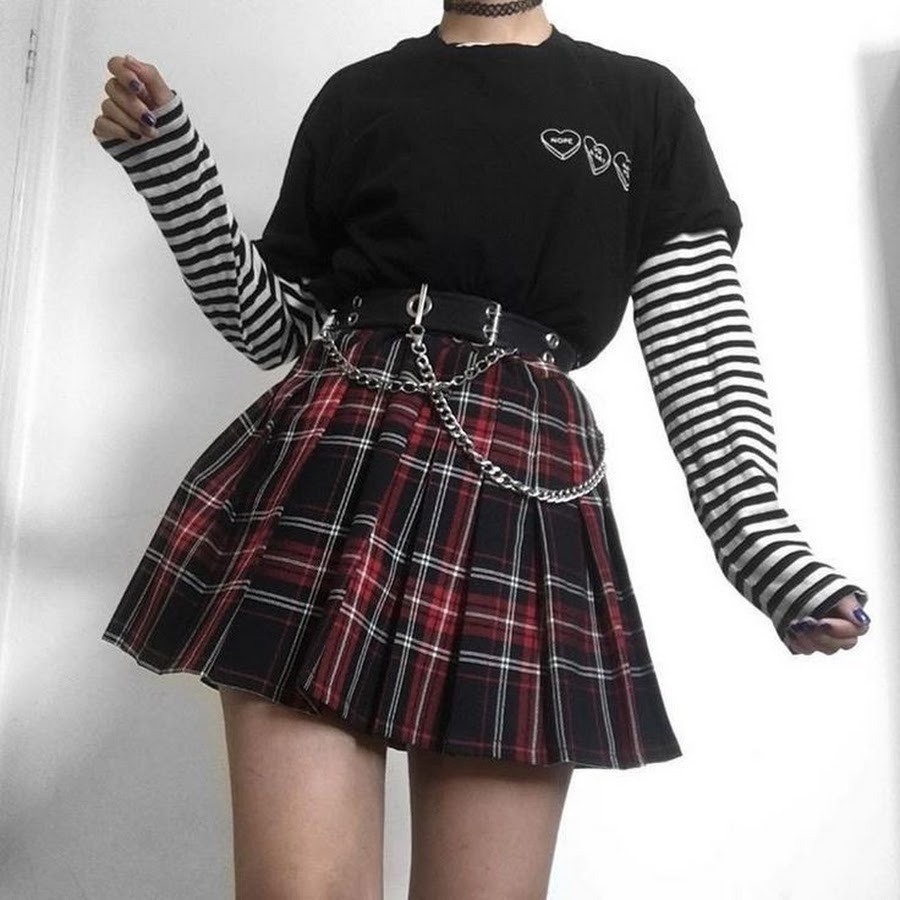 Goth outfit Грандж 2020 корейский