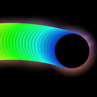 Color trail behind a black ball Relax icon