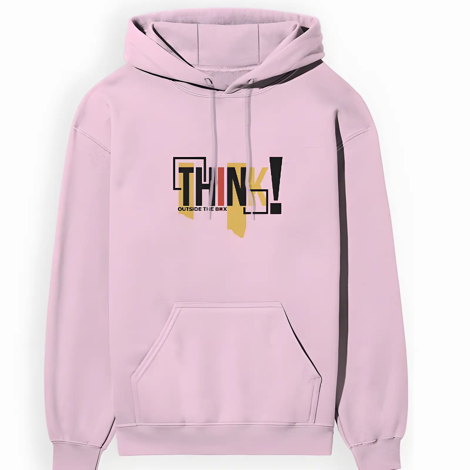 Think Outside The Box Hoodie | Unisex Premium 300 GSM Cotton Winter Hoodie - Light Baby Pink