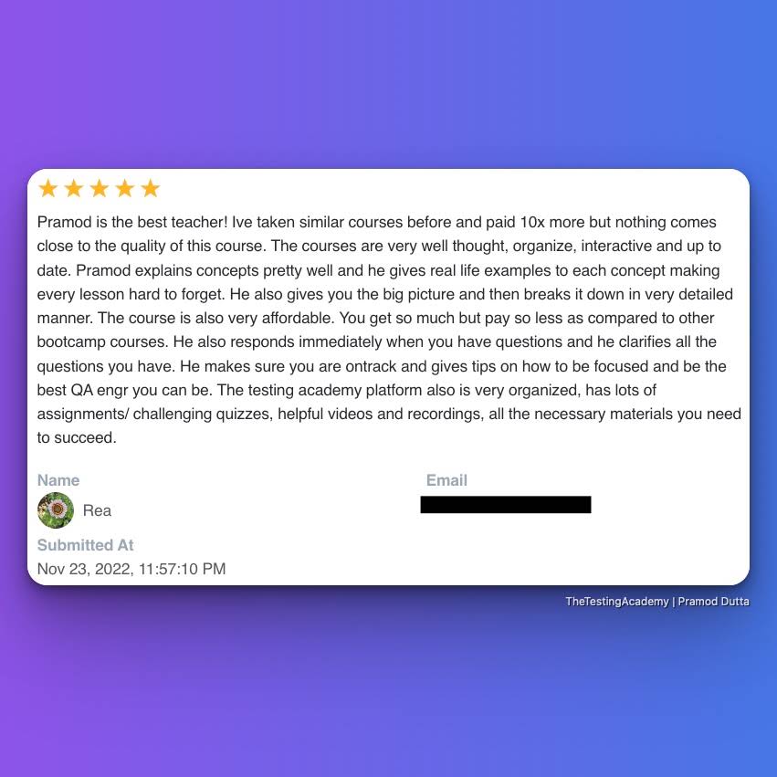 Post from The Testing Academy