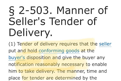 tender of delivery requires