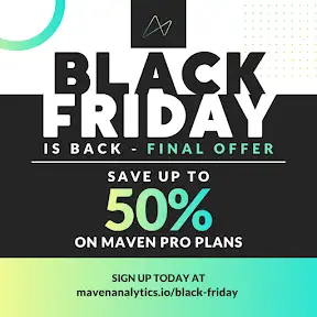 Maven Analytics YouTube channel