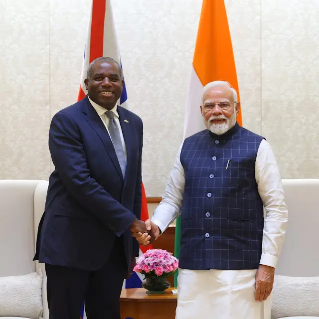 Narendra Modi with David Lammy