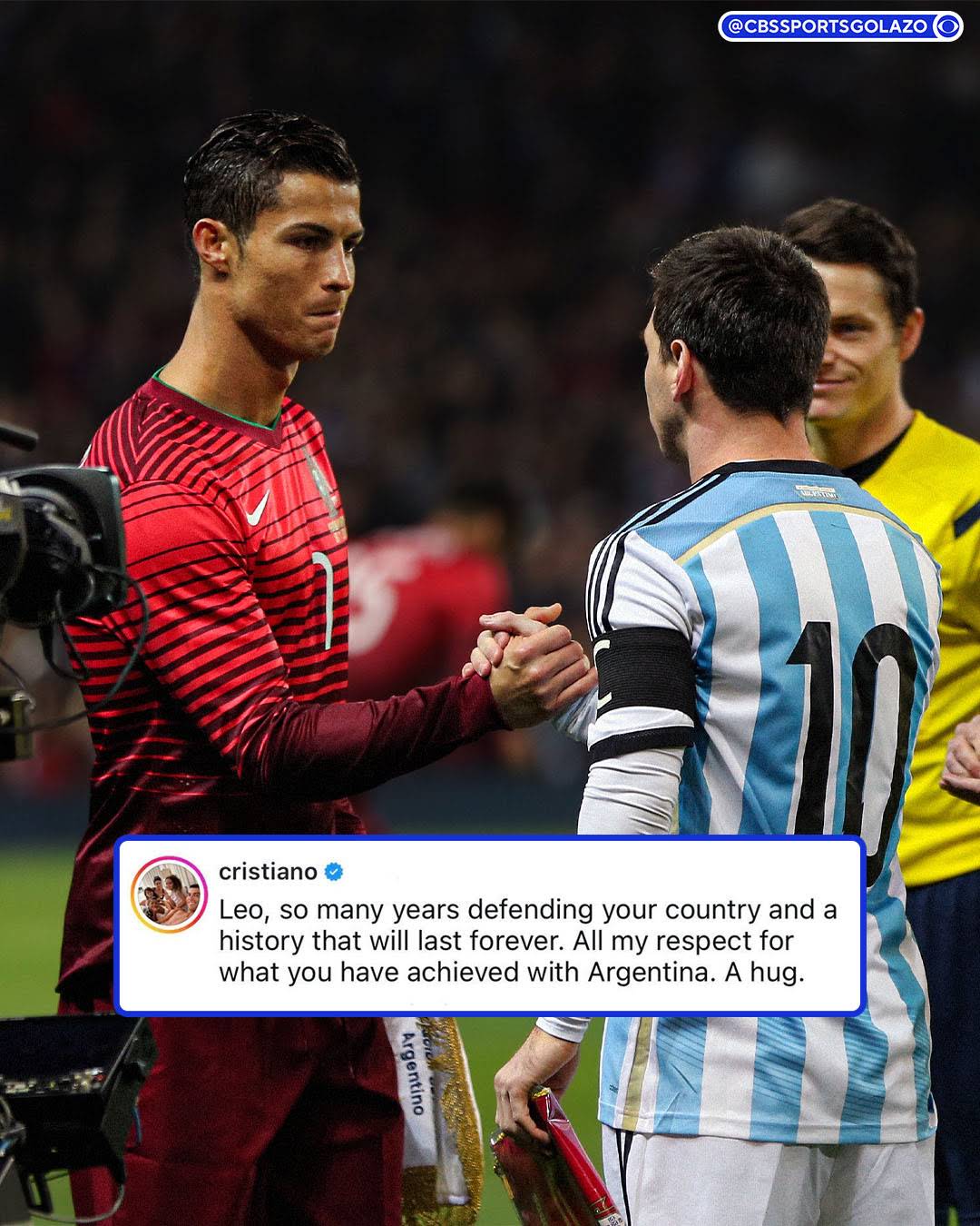 Cristiano Ronaldo with a message for Lionel Messi on his Argentina farewell  post ❤️ - YouTube