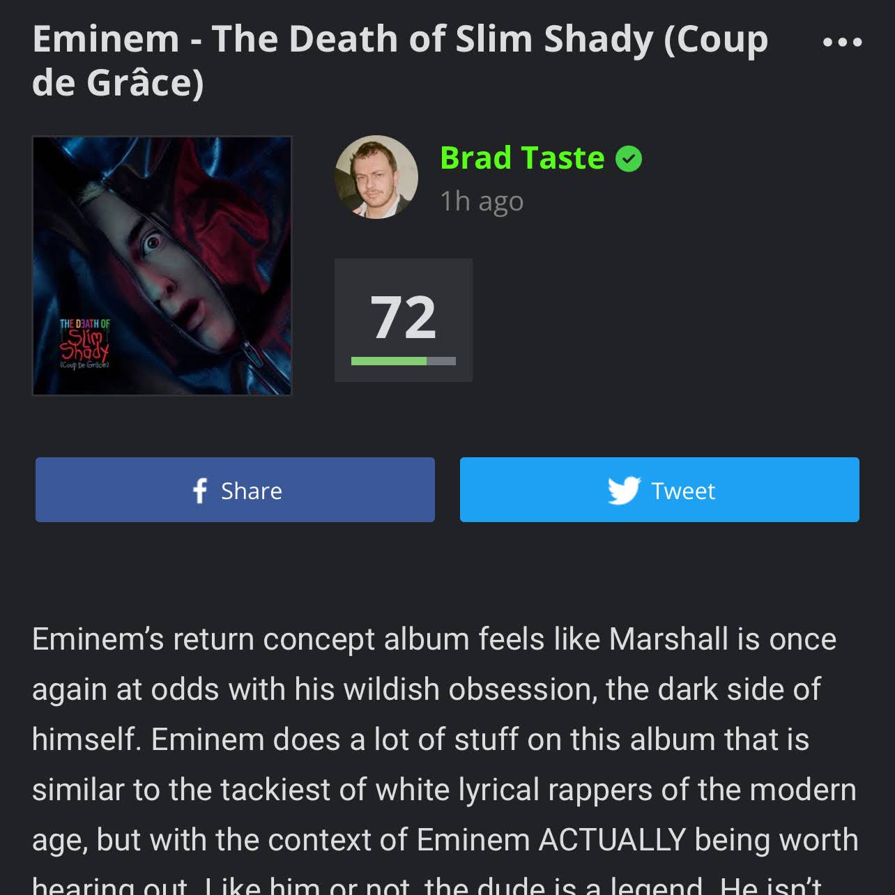 Post from Brad Taste In Music