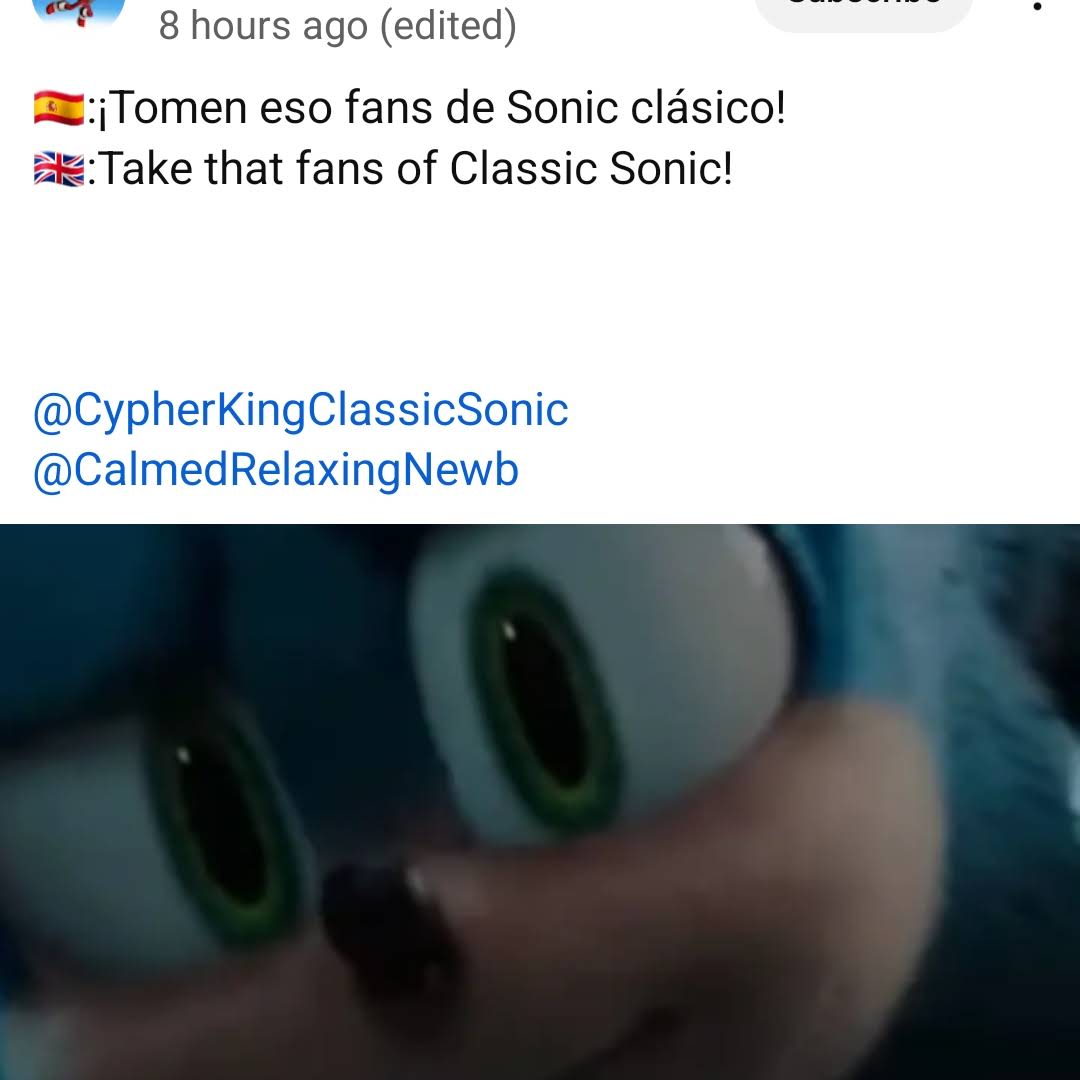 Post from Classic Sonic Playz