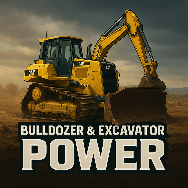 Bulldozer & Excavator Power Logo
