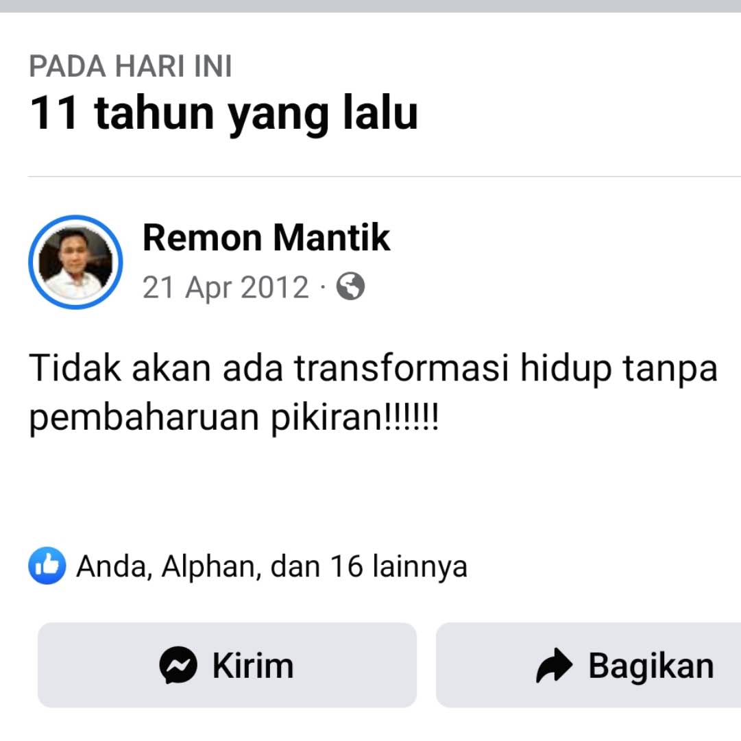 Post from Pdt Remon Mantik