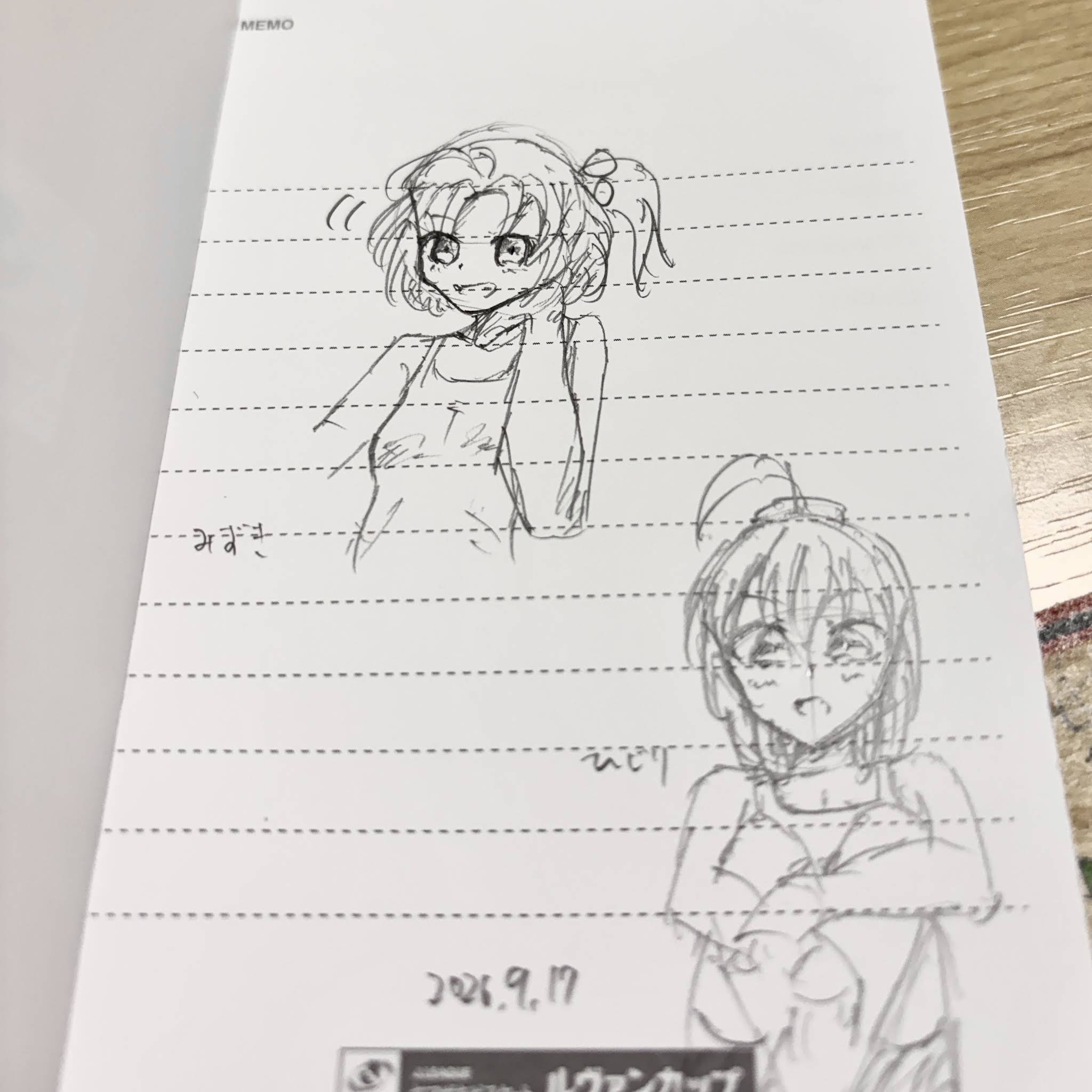 出先で待ち時間あったから落書きをしてみました😱 20分で描いたので