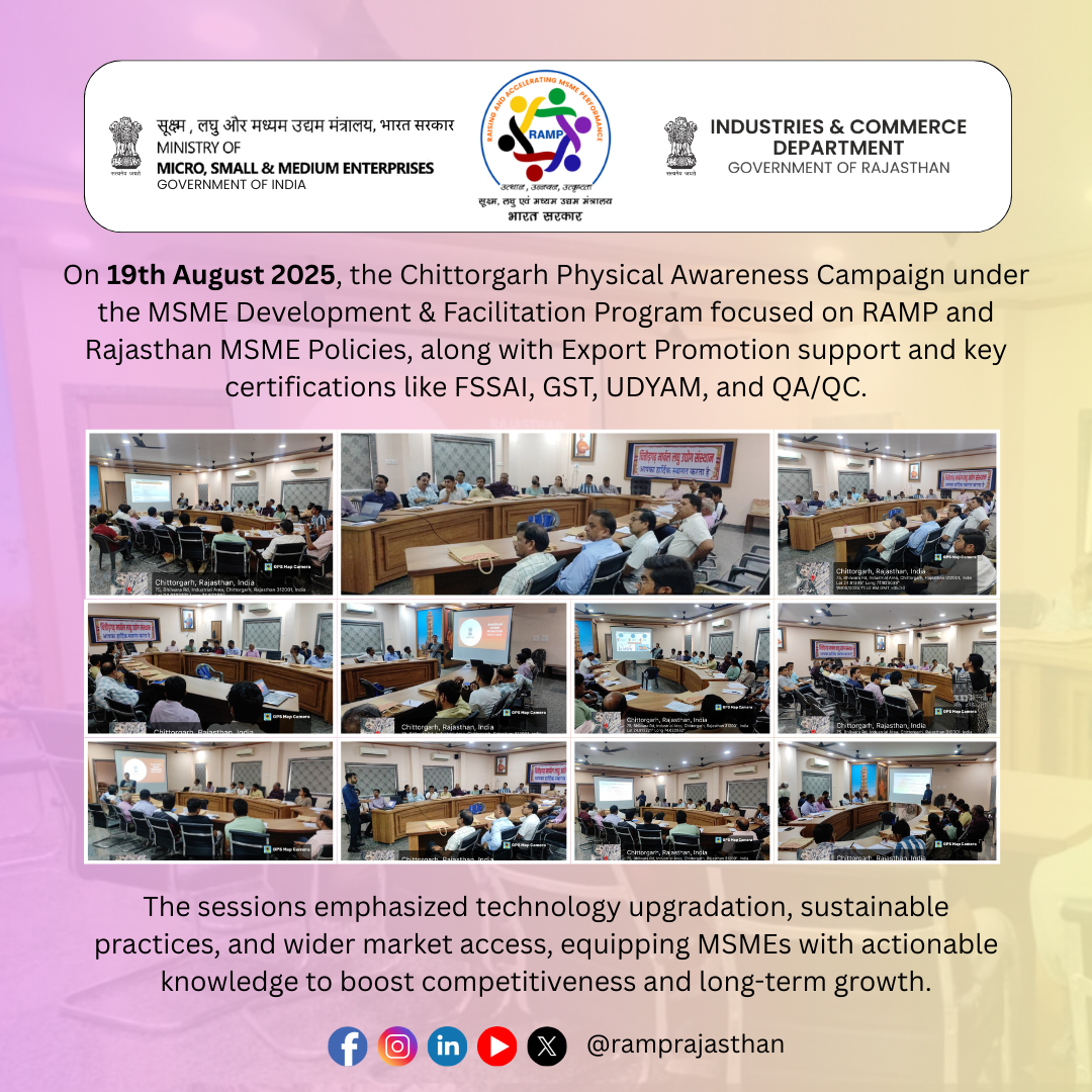 Post from COMMISSIONER INDUSTRIES AND COMMERCE, RAJASTHAN