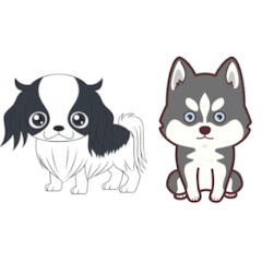 papillon & husky