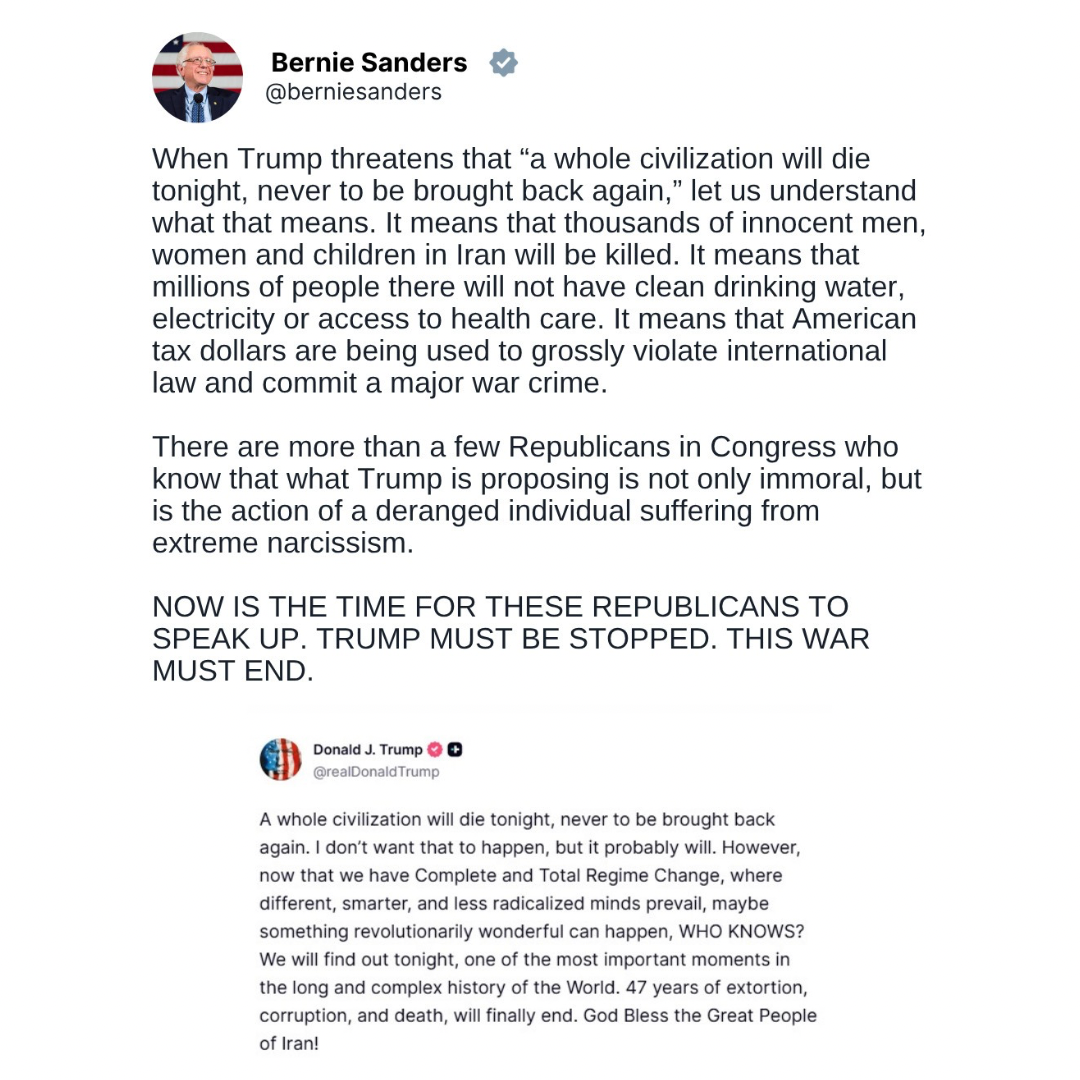 Post from Bernie Sanders