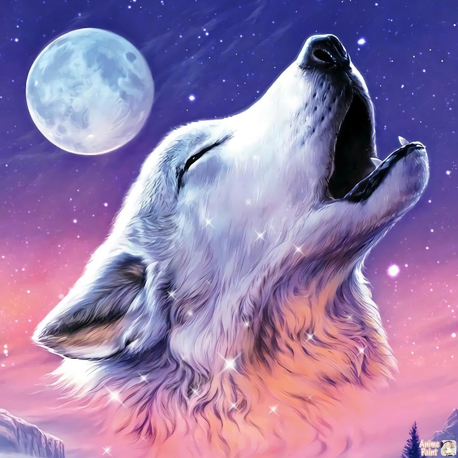 Алмазная мозаика волк воет на луну