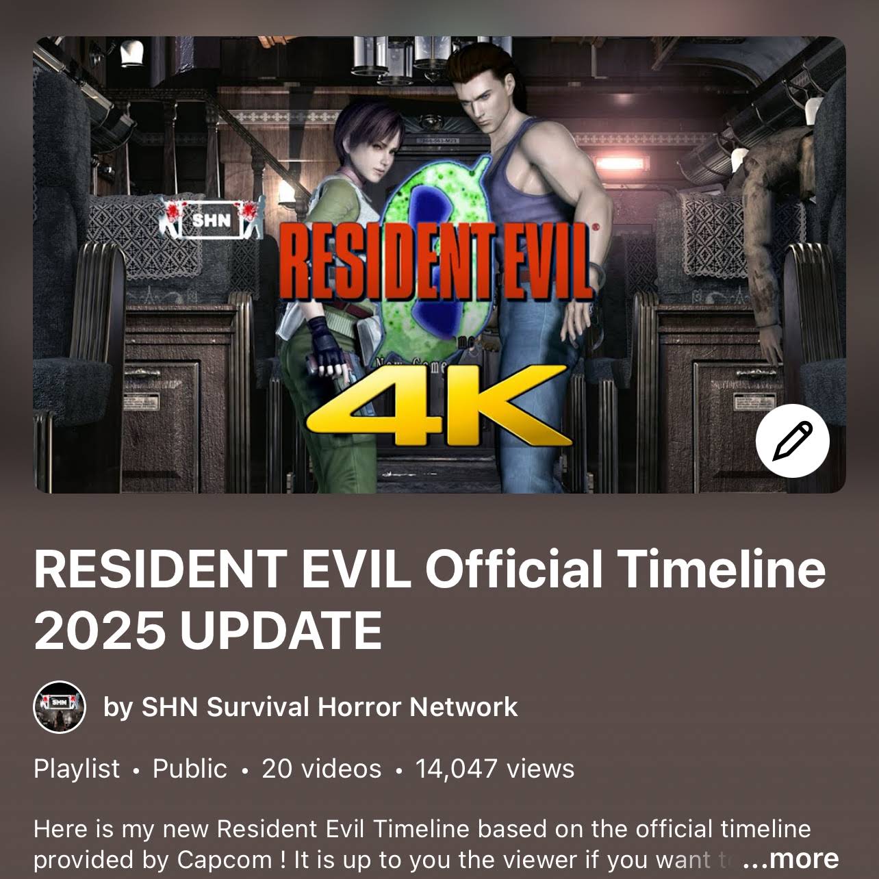 Post from SHN Survival Horror Network