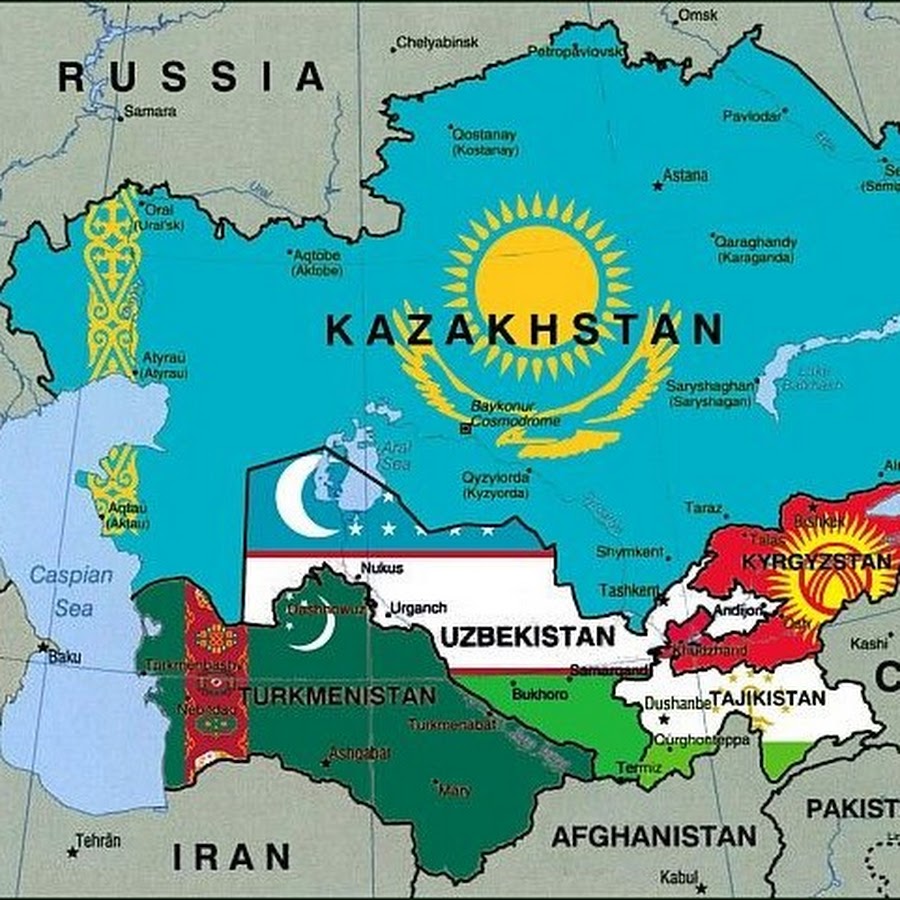Границы азербайджан казахстан. Средняя Азия страны. Средняя Азия и Центральная Азия. Границы центральной Азии. Страны центральной Азии на карте.