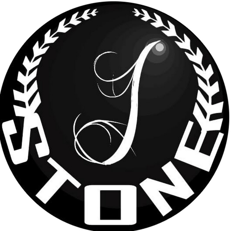 J logo. Stone Official. By logo.