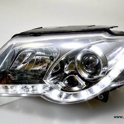 SW-Light headlights for VW Passat 3C B6 05-10 LED daytime running light  chrome SW-Tuning - YouTube