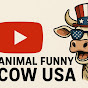 Animal funny cow USa logo