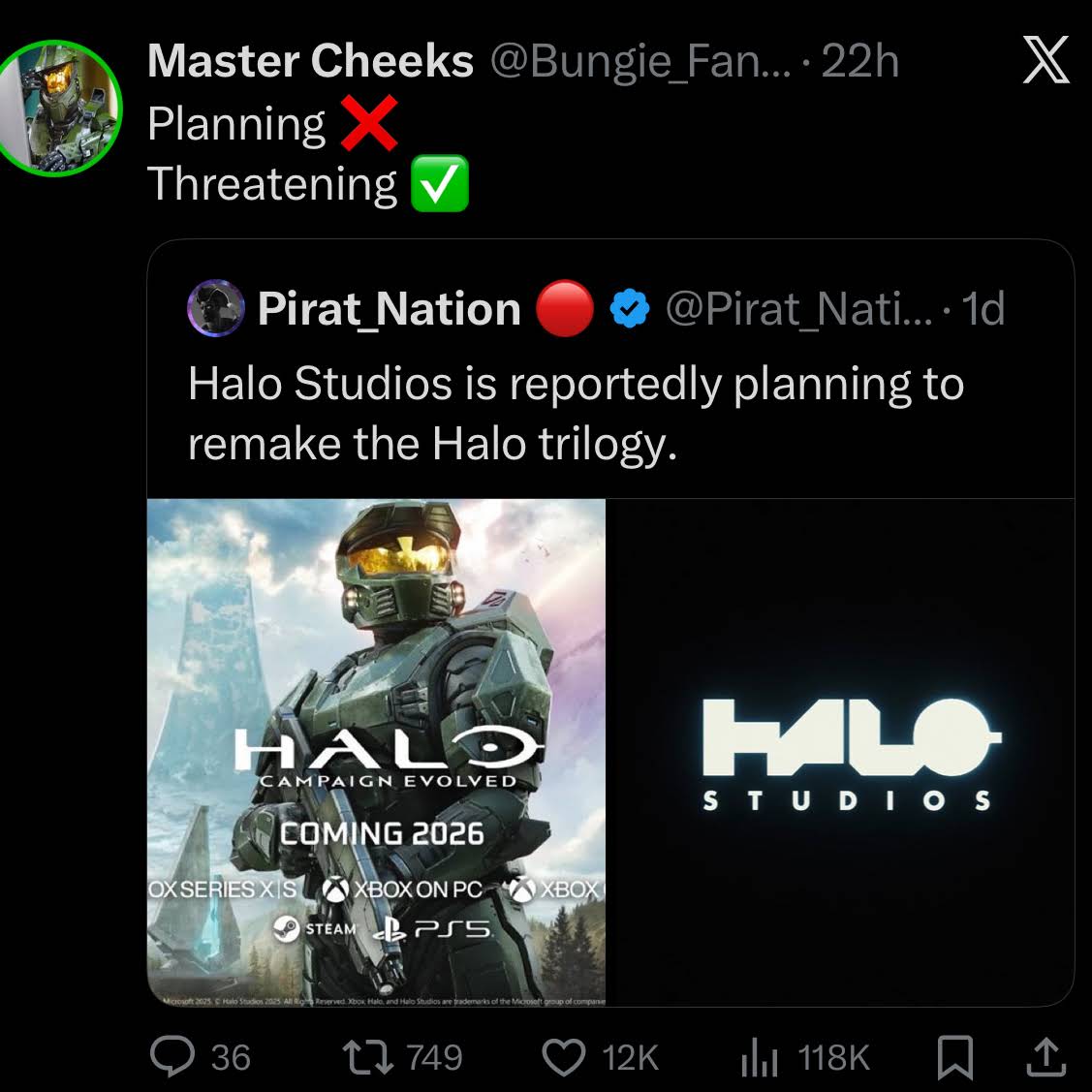 Post from Master Cheeks