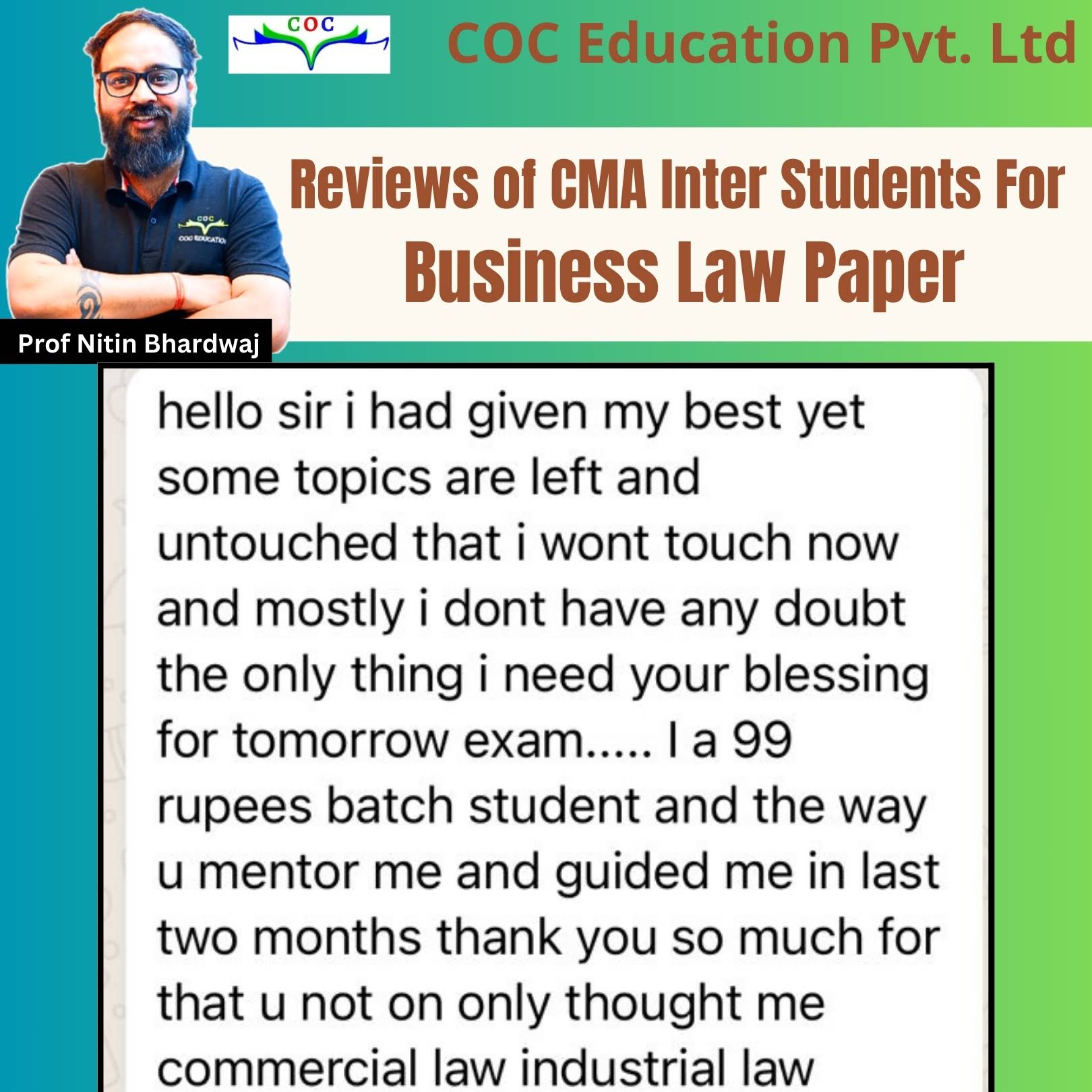 Post from Santosh Kumar - COC Education