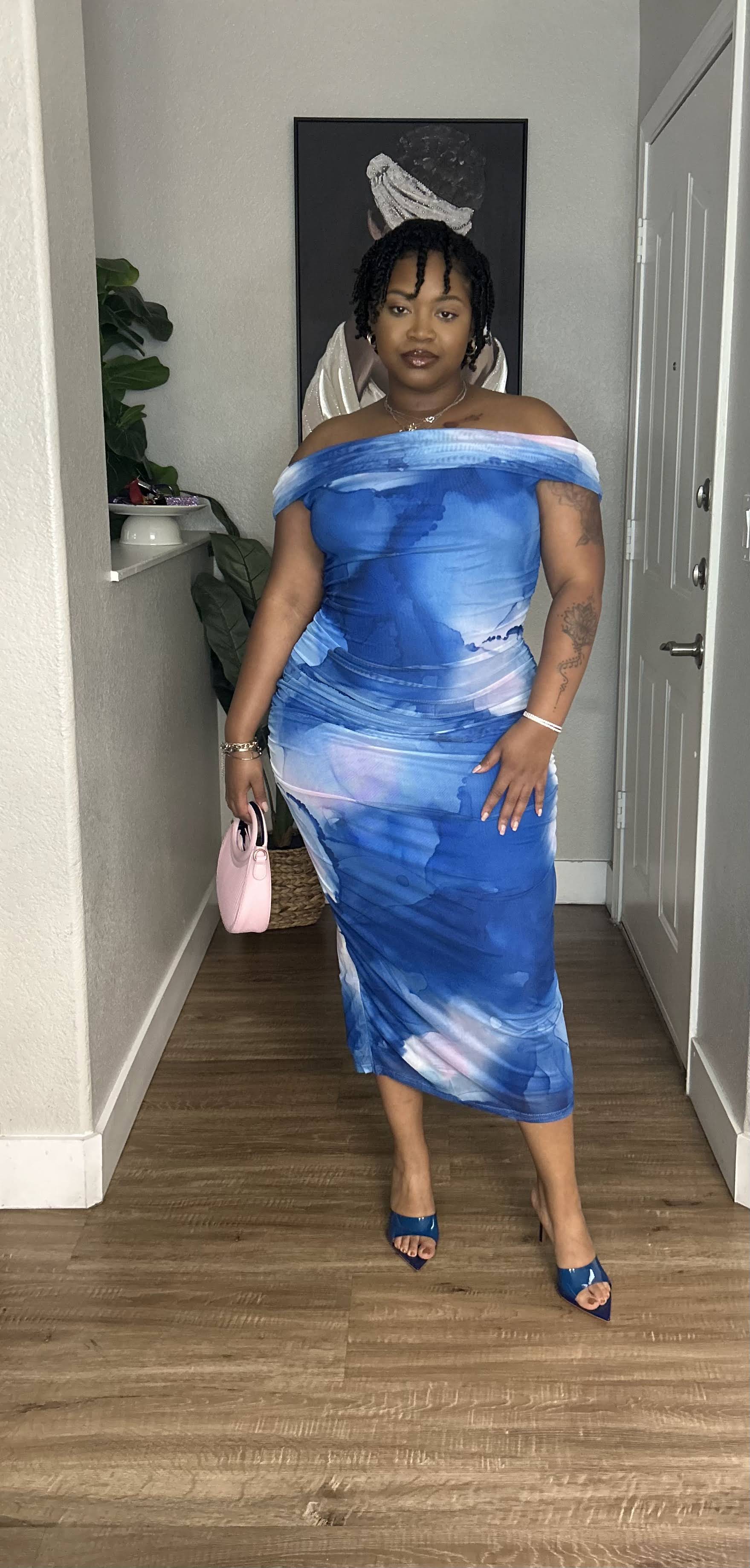 blue satin dress amazon Amazon.com: Elegant Blue Satin Dress, Flowing Silhouette, Women's :  Clothing, Shoes & Jewelry
