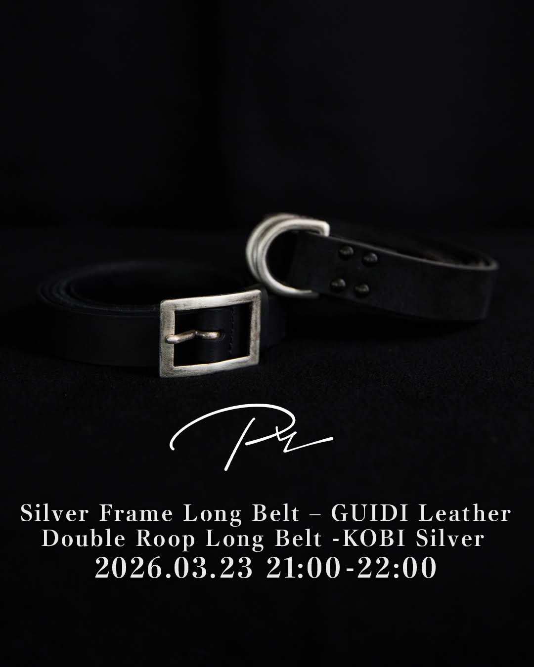 PRY】Silver Frame Long Belt GUIDIレザーベルト | ヤマダウェブコム