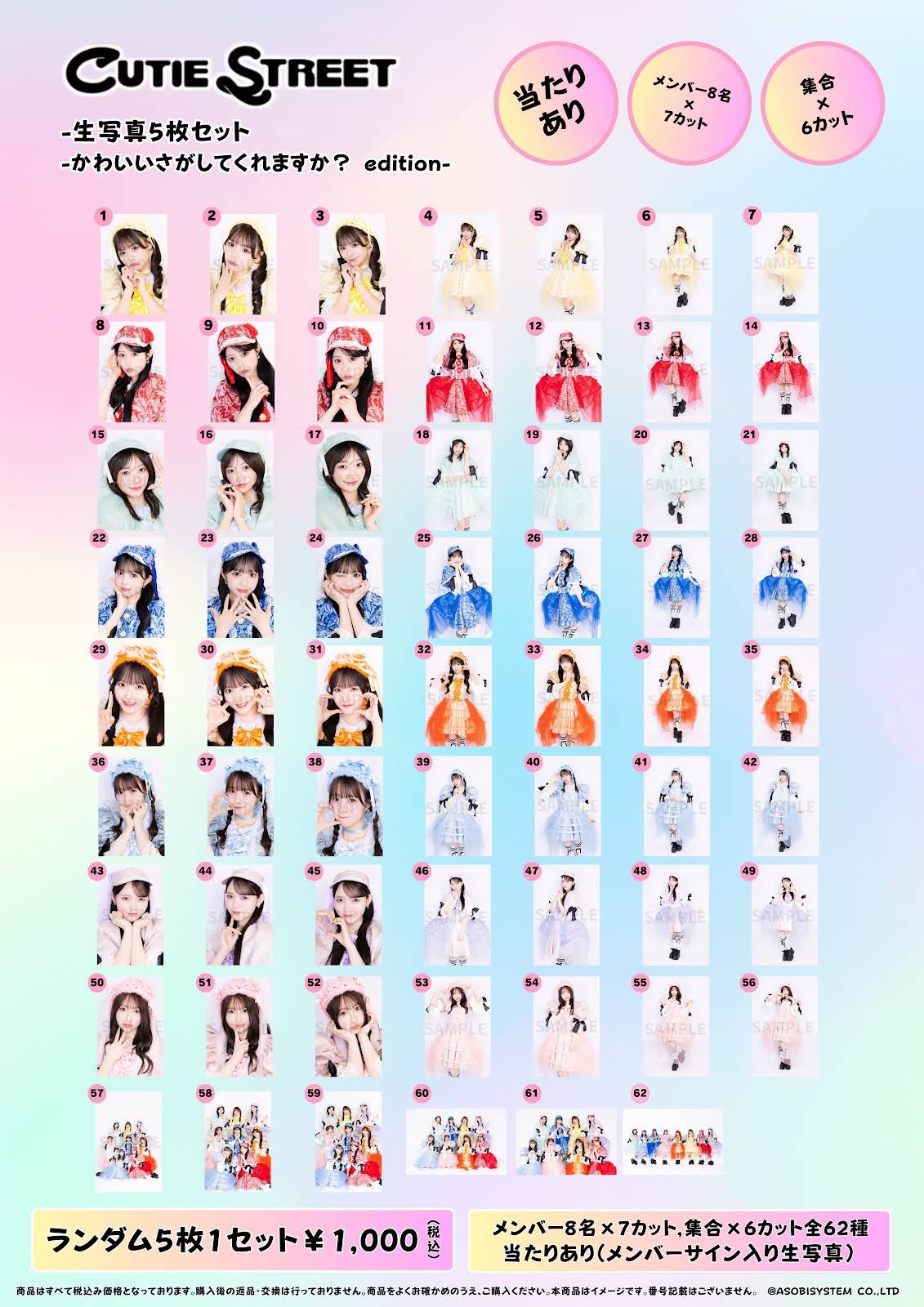 CUTIE STREET　生写真 CUTIE STREET 生写真5枚セット ちきゅーめいくあっぷ計画edition