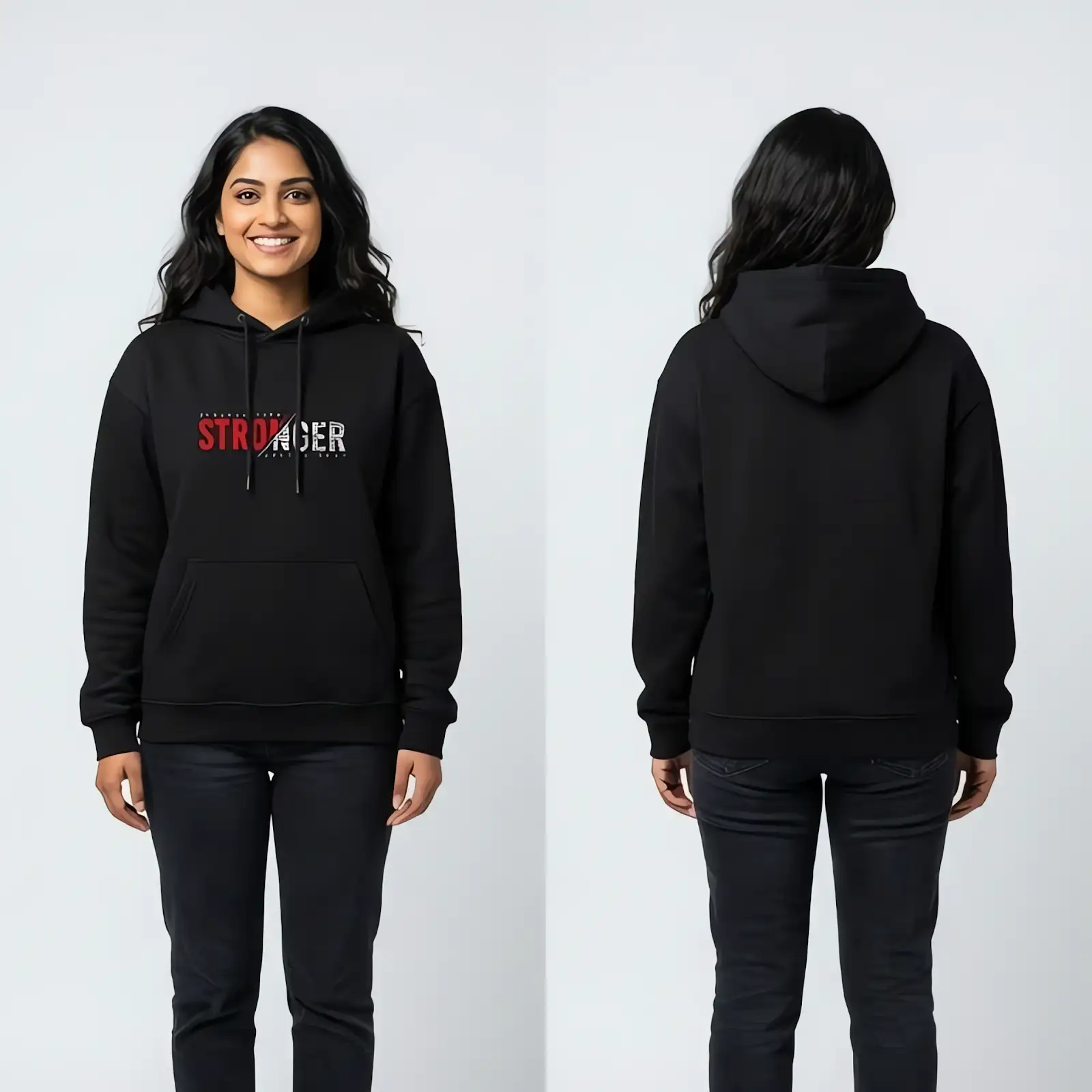 Stronger Graphic Hoodie (Black)