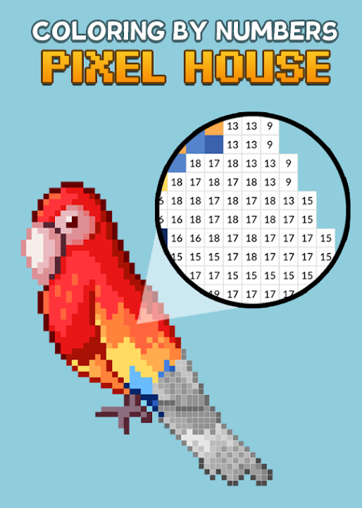 Coloring by Numbers. Pixel House — cover art