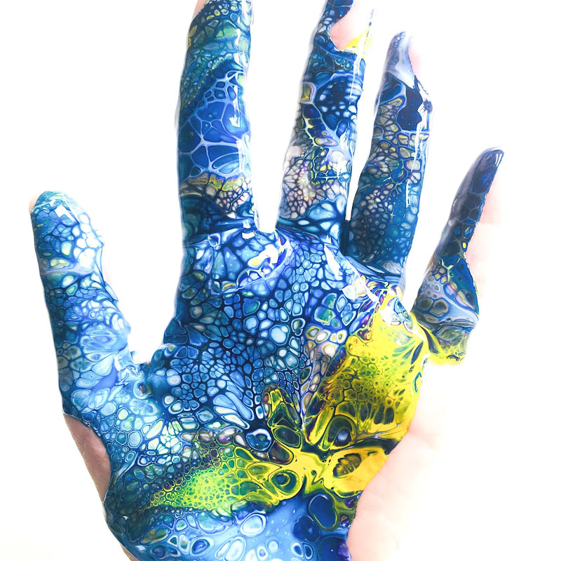 Unalome Art * mixed media * acrylic pouring