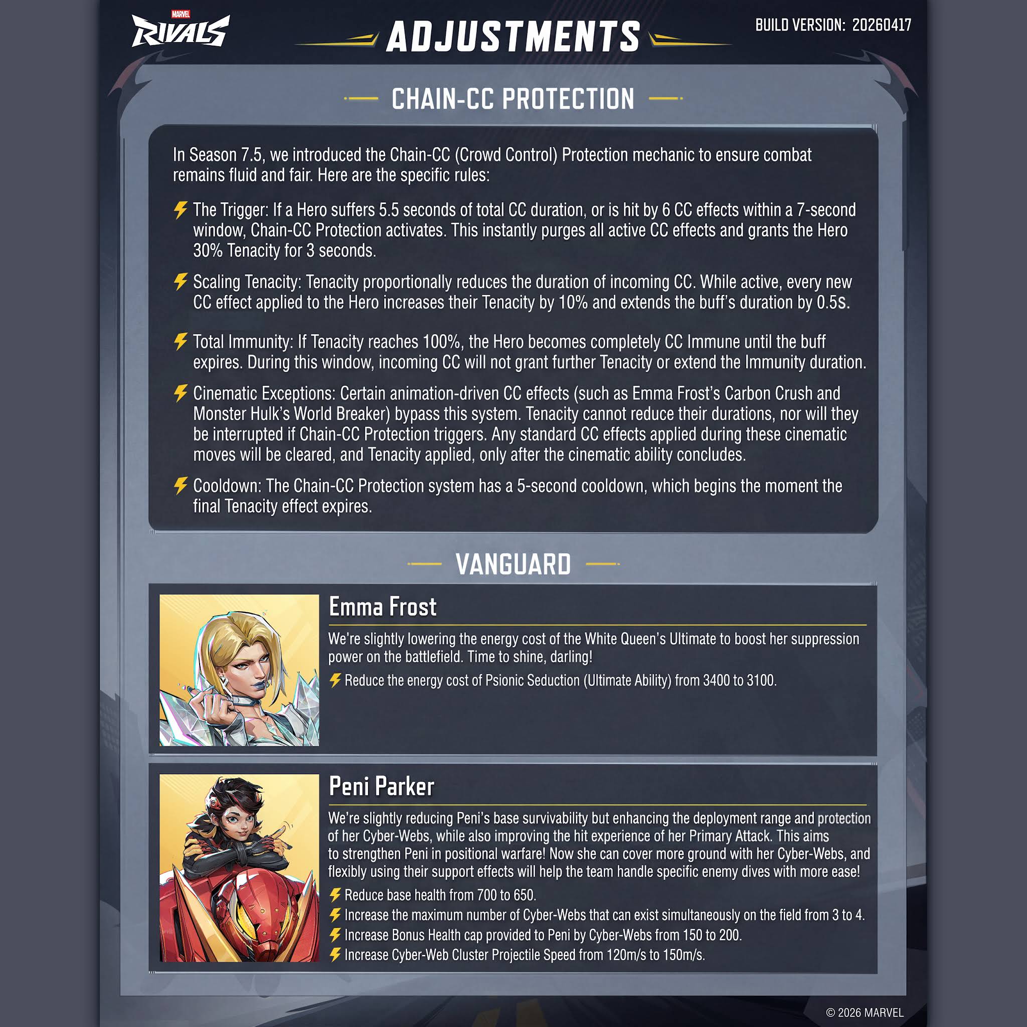 Post from Marvel Rivals